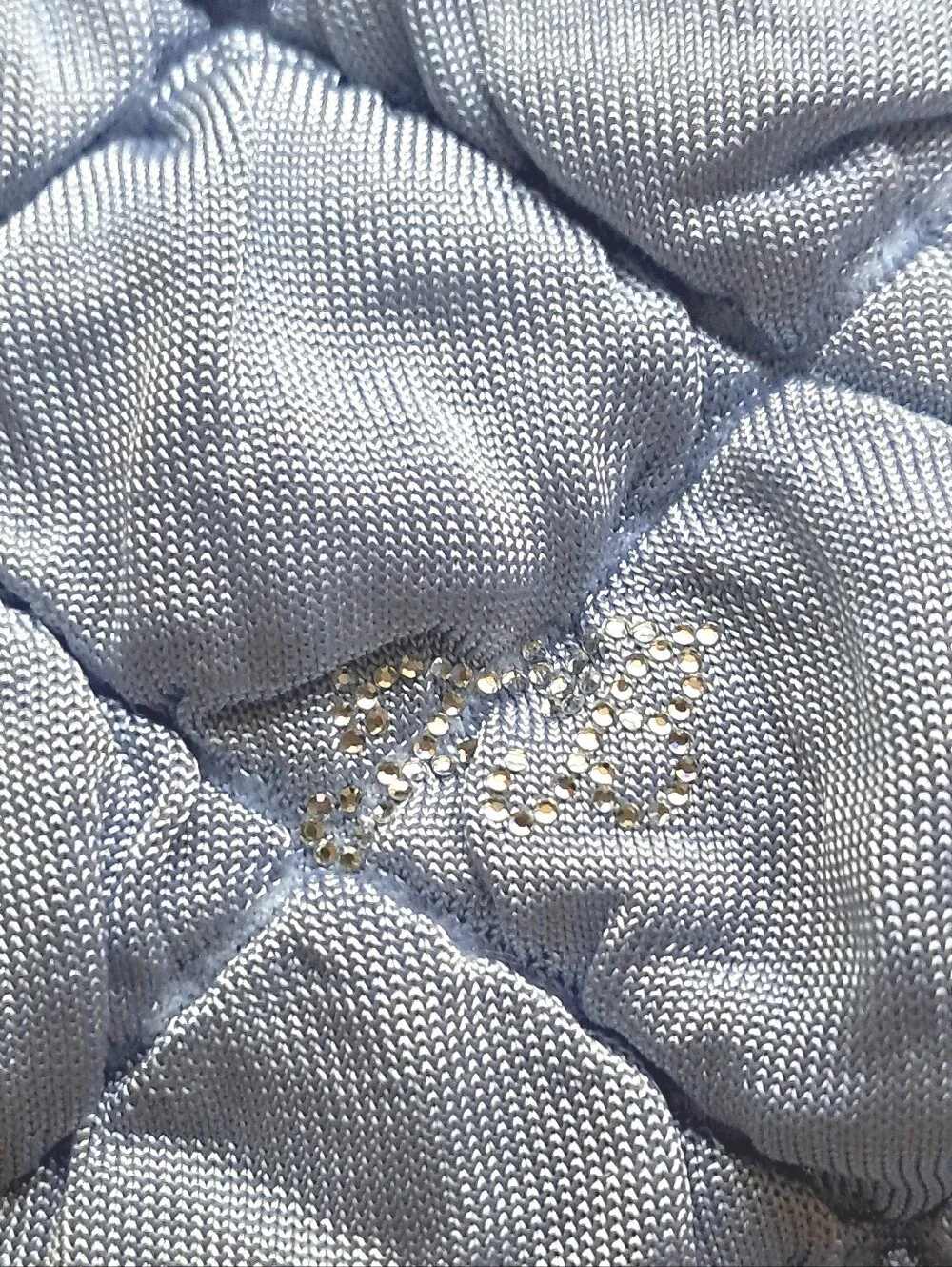Frankies Lani Strapless Bikini Top Medium Baby Blue Puff Fabric Like New!!!!